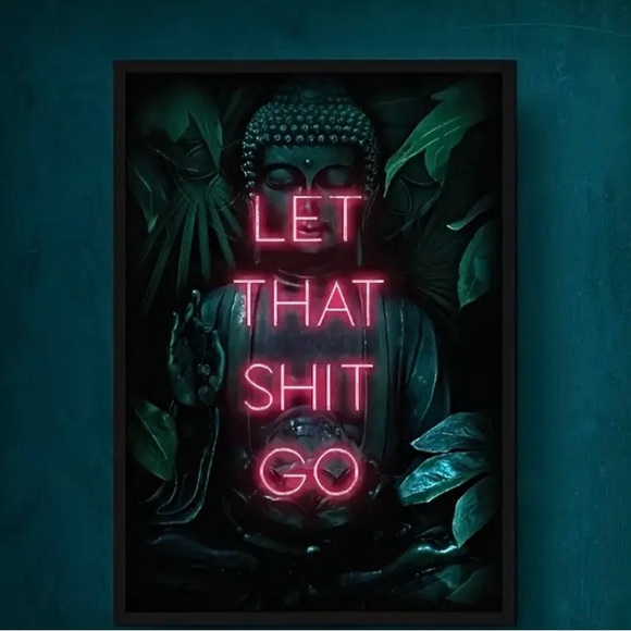 1 pc neon Buddha yoga zen poster without frame (NWT) 15.7 in x 23.6 in… - Picture 4 of 7